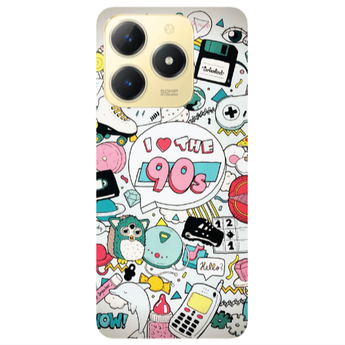 Realme C61 i love 90s Transparent Silicone TPU Θήκη