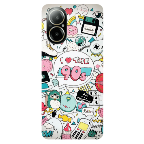 Realme C67 i love 90s Transparent Silicone TPU Θήκη