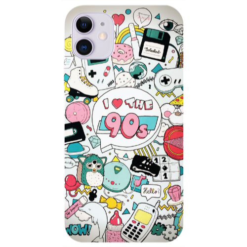 Apple iPhone 11  i love 90s Transparent Silicone TPU Θήκη