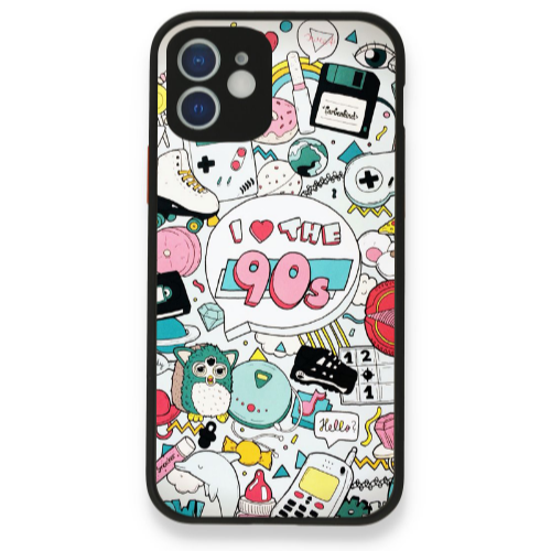 Apple iPhone 12 i love 90s Black Glossy Θήκη