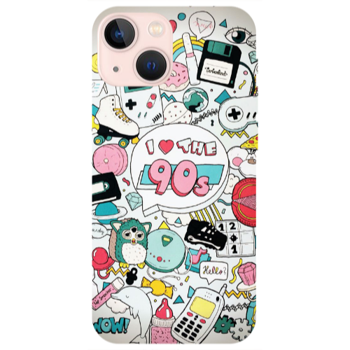 Apple iPhone 13 i love 90s Transparent Silicone TPU Θήκη