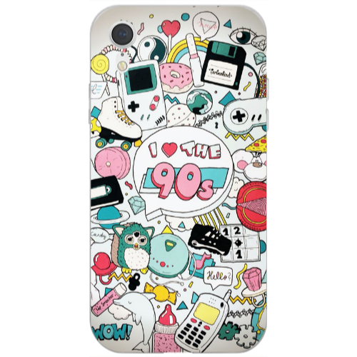 Apple iPhone Xr i love 90s Transparent Silicone TPU Θήκη