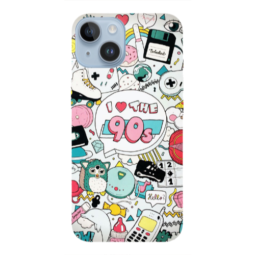 Apple iPhone 14 Plus i love 90s Transparent Silicone TPU Θήκη