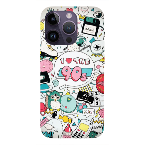Apple iPhone 14 Pro Max i love 90s Transparent Silicone TPU Θήκη