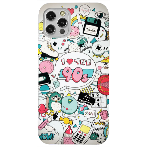 Apple iPhone 12 Pro i love 90s Transparent Silicone TPU Θήκη
