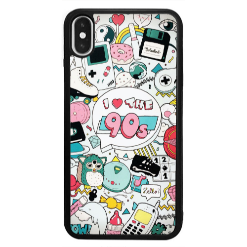 Apple iPhone Xs Max i love 90s Black Glossy Θήκη