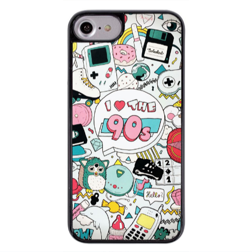 Apple iPhone 7 i love 90s Black Glossy Θήκη