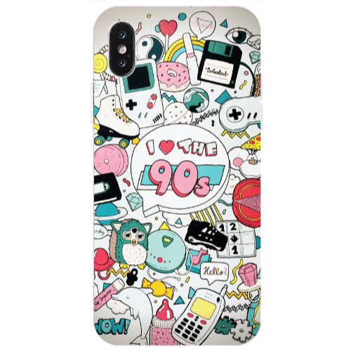 Apple iPhone Xs i love 90s Transparent Silicone TPU Θήκη