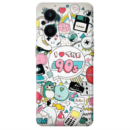 Oppo Reno 7 Lite i love 90s Transparent Silicone TPU Θήκη