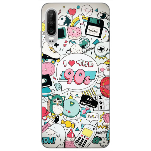 Huawei P30 i love 90s Transparent Silicone TPU Θήκη