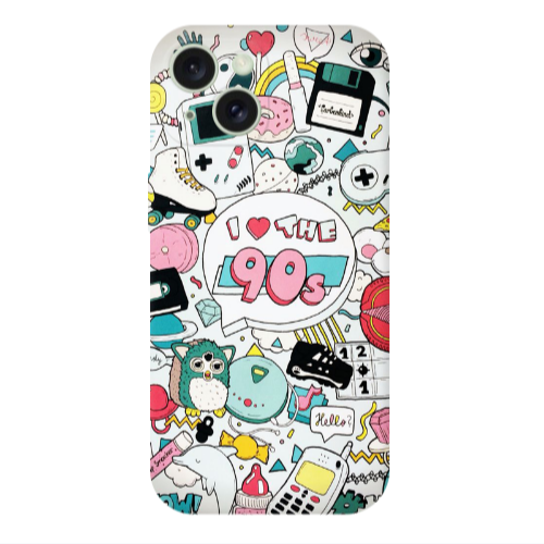Apple iPhone 15 Plus i love 90s Transparent Silicone TPU Θήκη