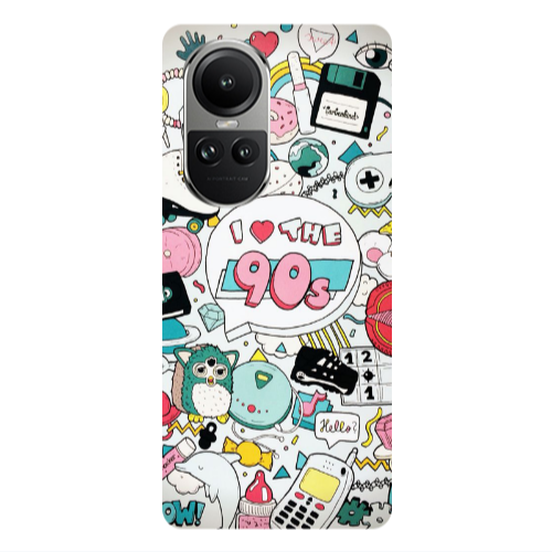 Oppo Reno10 5G i love 90s Transparent Silicone TPU Θήκη