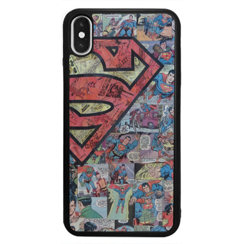 Apple iPhone Xs Superman galaxy Black Glossy Θήκη