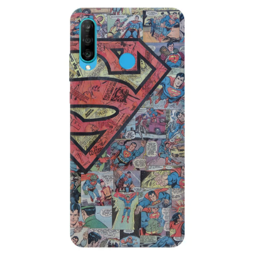 Huawei P30 Lite Superman galaxy Transparent Silicone TPU Θήκη