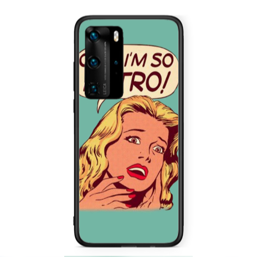 Huawei P40 Pro Im so retro Black Glossy Θήκη