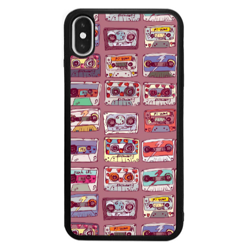 Apple iPhone Xs Cassttes Black Glossy Θήκη