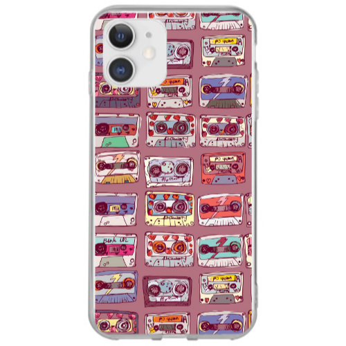 Apple iPhone 12 Mini Cassttes Transparent Silicone TPU Θήκη