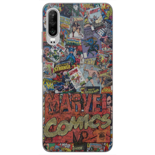 Huawei P30 Marvel comics Transparent Silicone TPU Θήκη