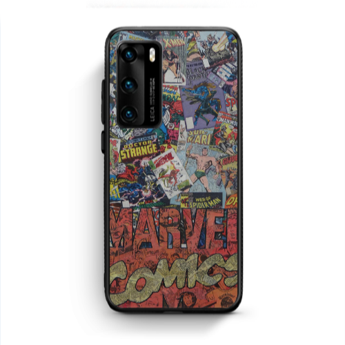 Huawei P40 Marvel comics Black Glossy Θήκη