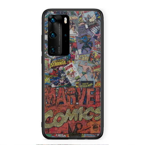 Huawei P40 Pro Marvel comics Black Glossy Θήκη