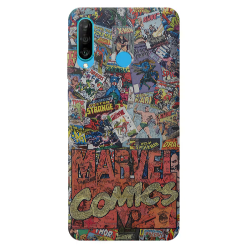 Huawei P30 Lite Marvel comics Transparent Silicone TPU Θήκη