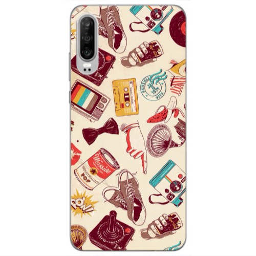 Huawei P30 Plaque Transparent Silicone TPU Θήκη