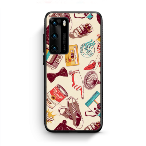 Huawei P40 Plaque Black Glossy Θήκη