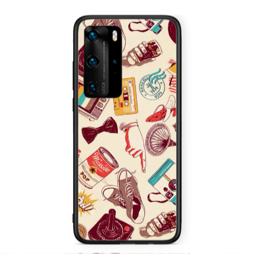 Huawei P40 Pro Plaque Black Glossy Θήκη