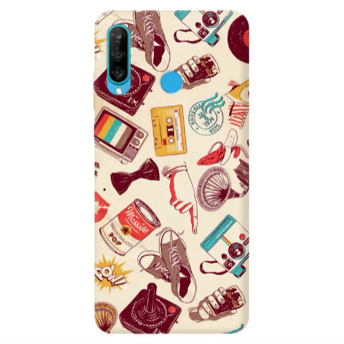 Huawei P30 Lite Plaque Transparent Silicone TPU Θήκη