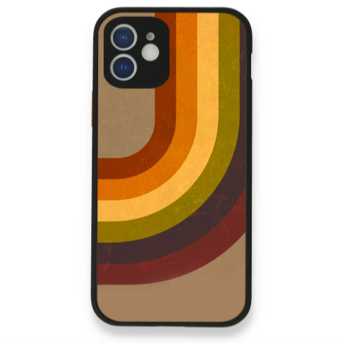 Apple iPhone 12 Rainbow Black Glossy Θήκη