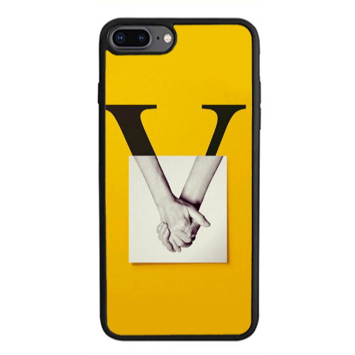 Apple iPhone 7 Plus V logo Black Glossy Θήκη
