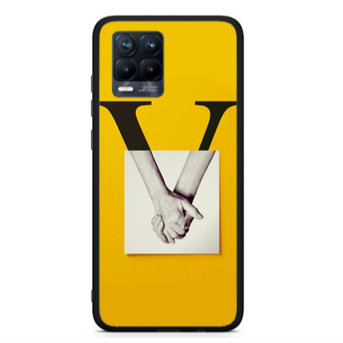 Realme 8  V logo Black Glossy Θήκη