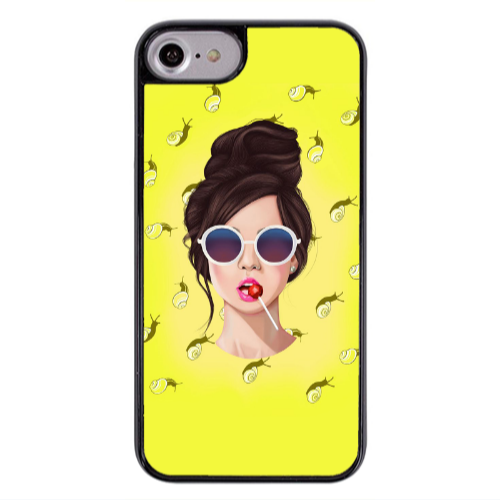 Apple iPhone 7 Lolipop Black Glossy Θήκη