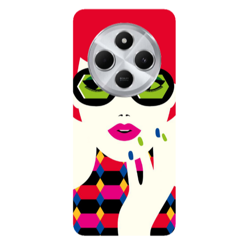 Xiaomi Redmi 14c Red hair girl Transparent Silicone TPU Θήκη