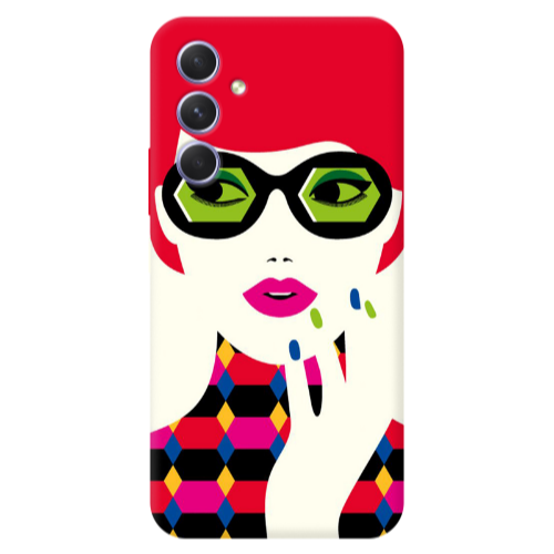 Samsung A56 Red hair girl Transparent Silicone TPU Θήκη