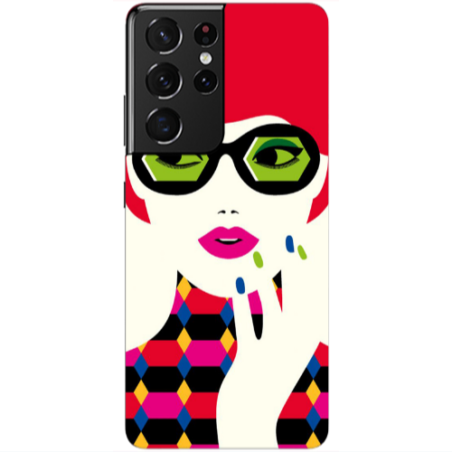 Samsung S21 Ultra Red hair girl Transparent Silicone TPU Θήκη