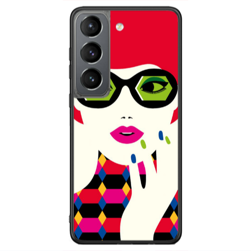Samsung S21 Ultra Red hair girl Black Glossy Θήκη