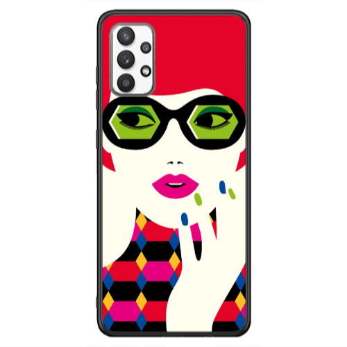 Samsung A13 4G Red hair girl Black Glossy Θήκη