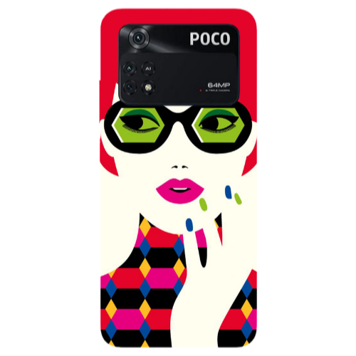 Xiaomi Poco M4 Pro 4G Red hair girl Transparent Silicone TPU Θήκη
