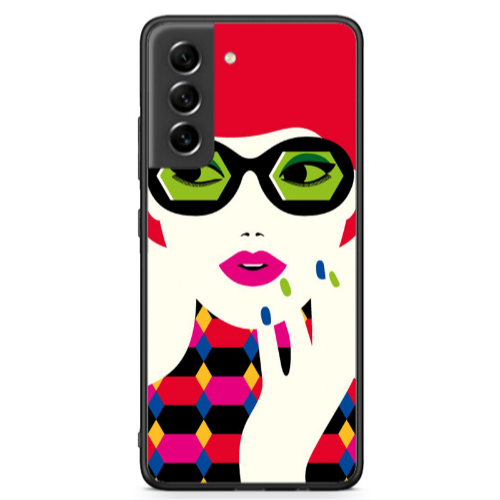 Samsung S21 FE Red hair girl Black Glossy Θήκη