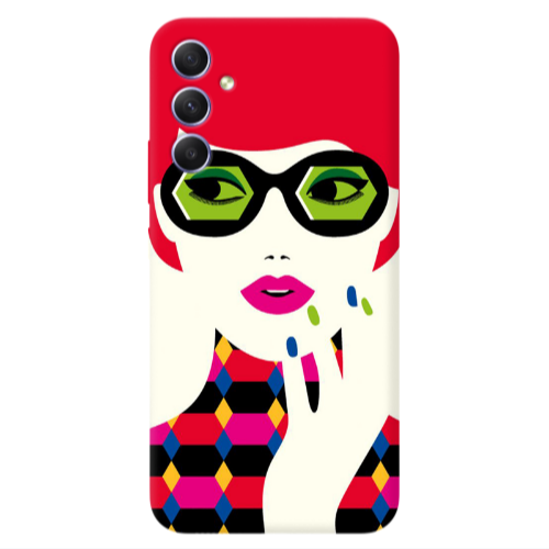 Samsung A34 Red hair girl Transparent Silicone TPU Θήκη