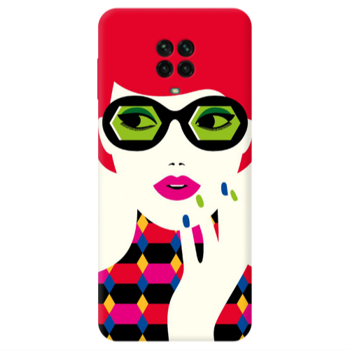 Xiaomi Redmi Note 9S Red hair girl Transparent Silicone TPU Θήκη