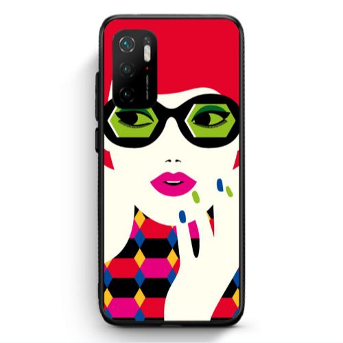 Xiaomi Poco M3 Pro Red hair girl Black Glossy Θήκη