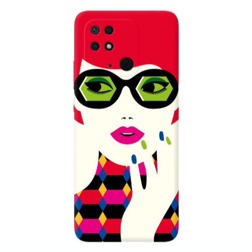 Xiaomi Poco C40 Red hair girl Transparent Silicone TPU Θήκη