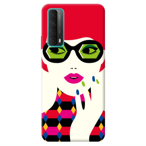 Huawei P Smart 2021 Red hair girl Transparent Silicone TPU Θήκη