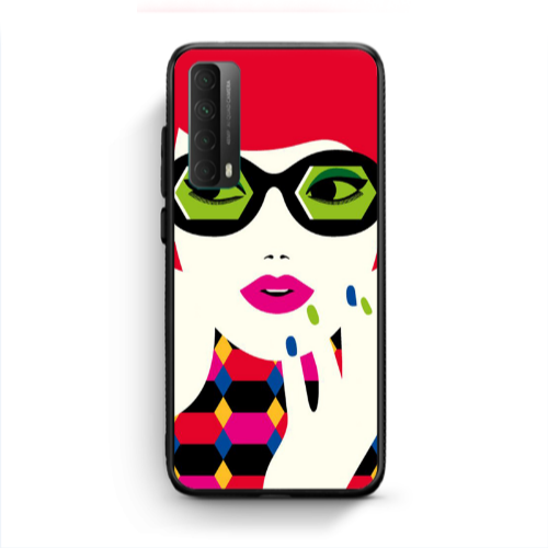 Huawei P Smart 2021 Red hair girl Black Glossy Θήκη