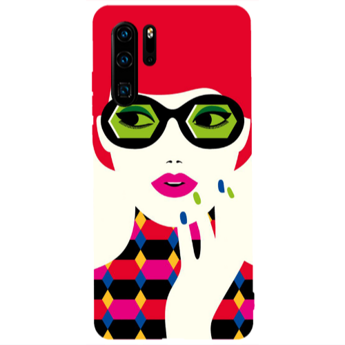Huawei P30 Pro Red hair girl Transparent Silicone TPU Θήκη