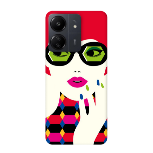Xiaomi Redmi 13C Red hair girl Transparent Silicone TPU Θήκη