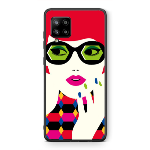 Samsung A42 5G Red hair girl Black Glossy Θήκη
