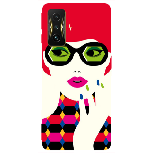Xiaomi Poco F4 Gt Red hair girl Transparent Silicone TPU Θήκη
